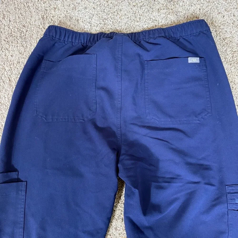 Figs Men's‎ Cairo Navy Cargo Zip Fly Healthcare Nurse Scrub Pants TM3001 Large
